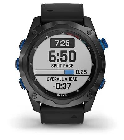 Комплект умные часы Garmin Descent MK2I, титановые с DLC-покрытием и черным ремешком + датчик Descent T1